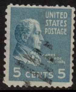 US Scott 810, 1938 Presidential 5c James Monroe used