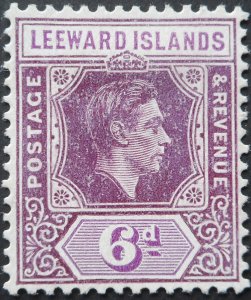 Leeward Islands 1938 GVI Six Pence SG 109 mint