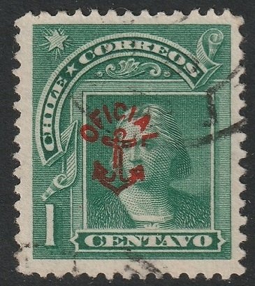 Chile 1907 Sc O9 official used probably forged overprint