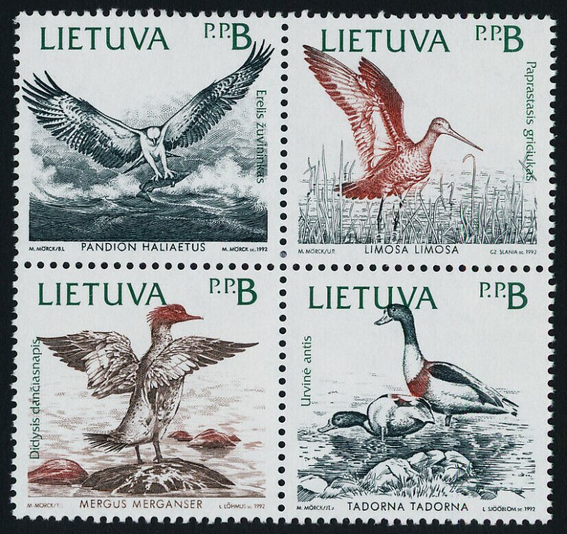 Lithuania 430a block MNH Birds of the Baltic Shores, Ducks