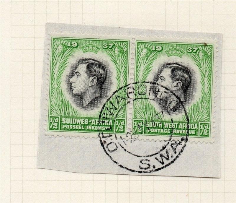 South West Africa 1937 Early Issue Fine Used 1/2d. Postmark Piece 280390