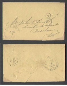 Canada-Covers #3048-Stampless rated 3 [black]-Middlesex cnty-London,CW [34mm]-