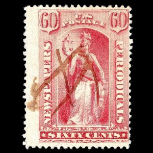 WCstamps: U.S. Scott #PR67 / 60c Red Newspaper, VG, Used / CV $325 /