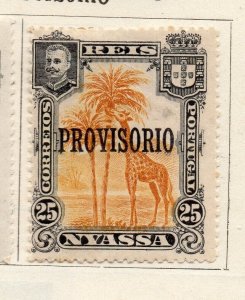 Nyassa 1903 Early Issue Fine Mint Hinged 25r. Provisorio Optd NW-265410