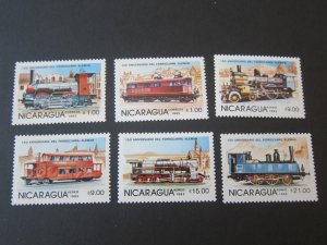 Nicaragua 1985 Sc 1412-7 Train set MNH