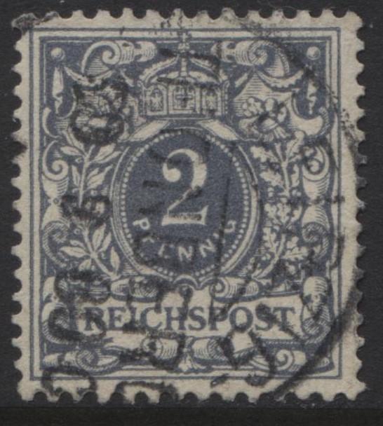 GERMANY. -Scott 45 - Definitives -1900 - Used - Grey -Single 2pf Stamp1