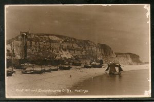 Great Britain 1935 East Hill & Ecclesbourne Cliffs Hasting View Post Card Use...