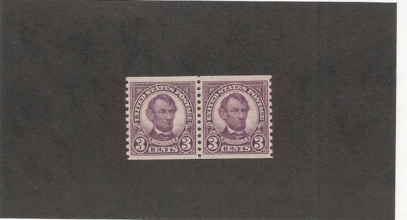 US SCOTT# 600, COIL PAIR, MNH, OG