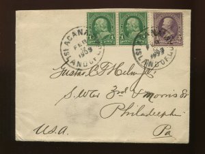 Scott 268 & 279 on Cover Guam Cover Agana, Island of Guam, Feb 9, 1903 Cancel