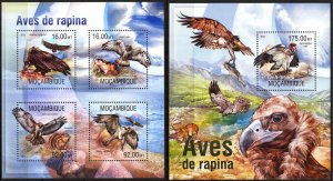 Mozambique 2013 Birds Raptors Sheet + S/S MNH