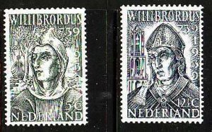 Netherlands-Sc#212-13- id7-unused hinged set-St Willbrord-1939-