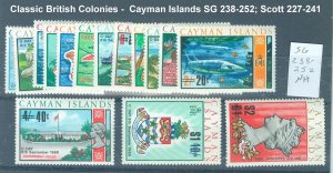 Cayman Islands Scott 227-241; SG 238-252 - Unused NH