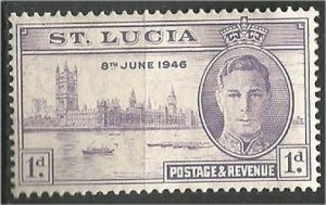 ST. LUCIA, 1946, MH 1p, Peace Issue Scott 127