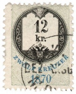 (I.B) Austria/Hungary Revenue : Stempelmarke 12kr (1870)