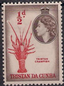 Tristan Da Cunha 1954 QE2 1/2d Tristan Crawfish MM SG 14 ( H1366 )