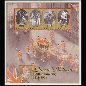 ST.KITTS 2001 - Scott# 496 Sheet-Queen Victoria NH