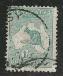 Australia Scott 42 Used Kangaroo & Map 1915 wmk 9 CV $35