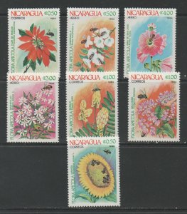Thematic Stamps Plants - NICARAGUA 1984 FLOWERS 7v 2577/83 mint