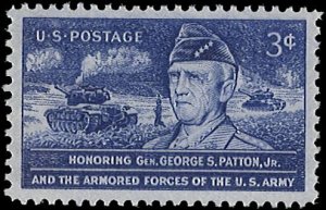 U.S. Scott # 1026  1953 3c blsh vio  Gen. Patton & Tanks
 mint-nh- vf