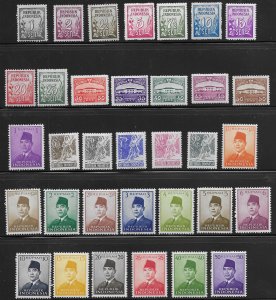 Indonesia 368-400 1951 set 34  FVF Mint  hinged