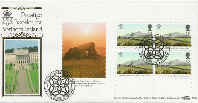 26/7/1994 £6.04 NORTHERN IRELAND PRESTIGE BOOKLET 4 x FDC’S+POSTCARD