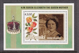 Aitutaki 377 Queen Mother Souvenir Sheet MNH VF