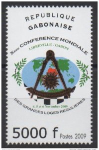 Gabon 2009 Mi. 1696 Regular Grand Lodges Freemasons Freemasonry RARE!
