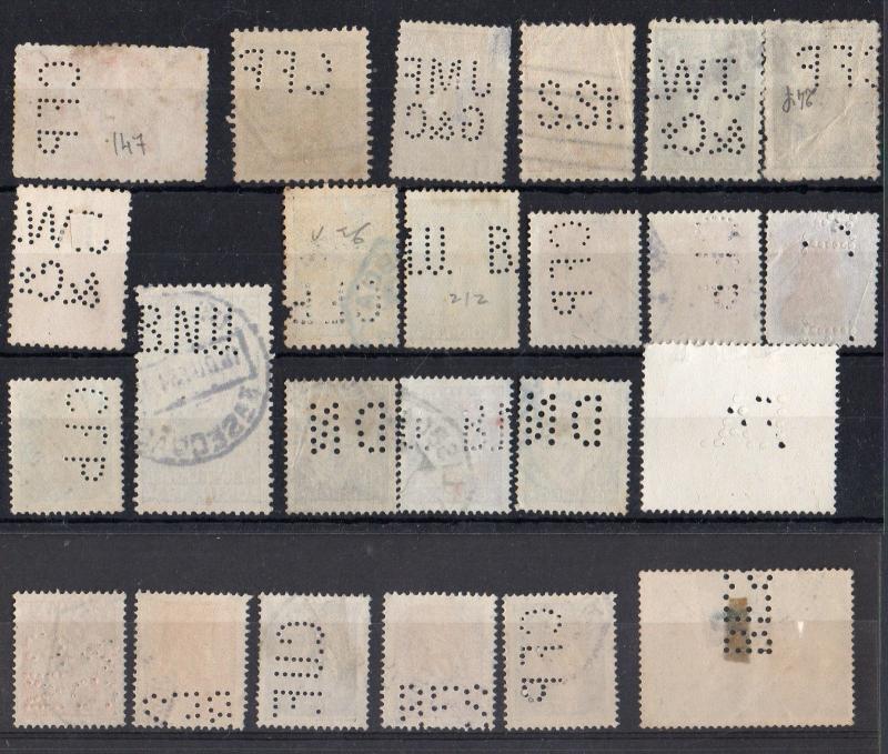 PORTUGAL PERFIN USED STAMPS WITH PERFINS VERY OLD KING LUIS CERES ETC