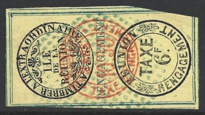 Reunion 1881 Revenue Rengagements 10F50 on 6F Forbin #19 F/VF Used-