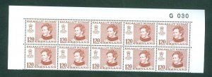 Greenland. 1978. 1 Mnh 10-Plate Block  # G 030,120 Ore  Queen. Engr: Cz Slania