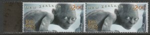 New Zealand 2003 $2.00 Gollum Pair Perf Shift MNH