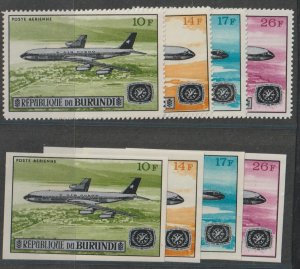 Burundi SC  C55-C58, Perf and Imperf Mint Never Hinged