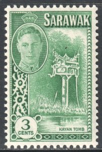 Sarawak Scott 182 - SG173, 1950 George VI 3c MH*
