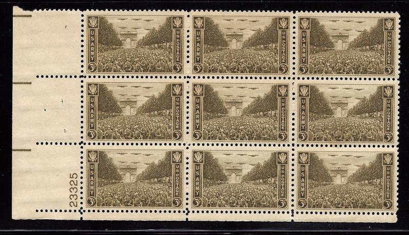 934 Mint,OG,NH... Plate Block of 9... SCV $2.25