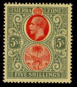 SIERRA LEONE GV SG126, 5s red & green/yellow, LH MINT. Cat