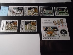 Rwanda  #  951-57  MNH  Moon Exploration-Space