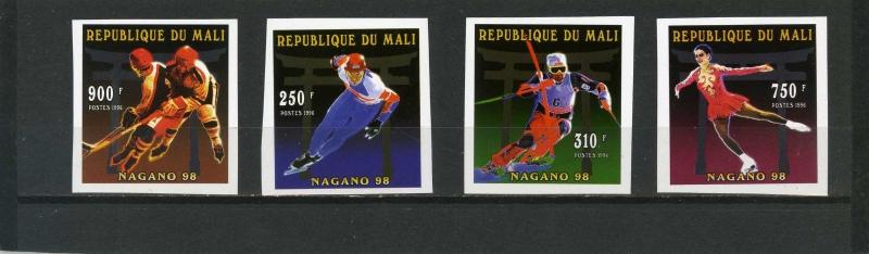 MALI 1996 Sc#852-855 WINTER OLYMPIC GAMES NAGANO SET OF 4 STAMPS IMPERF. MNH 