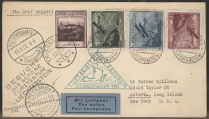 Liechtenstein 1933 Graf Zeppelin Islandfahfrt Iceland Mi193 Flown Airmail 105869