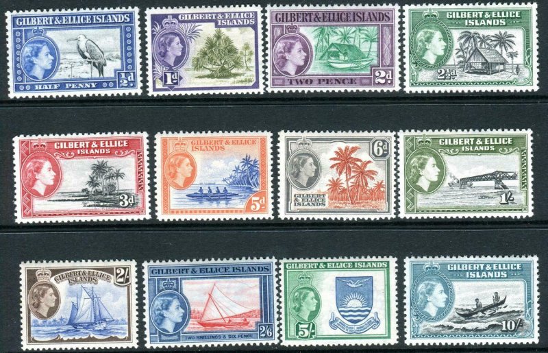 GILBERT & ELLICE ISLANDS-1956-62 MOUNTED MINT SET to 10/- Sg 64-75 V42763