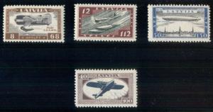 LATVIA #CB21-4, Complete Airmail set, og, LH, VF, Scott $170.00