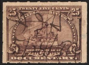 SC#R169 25¢ Revenue: Documentary Stamp (1898) Used