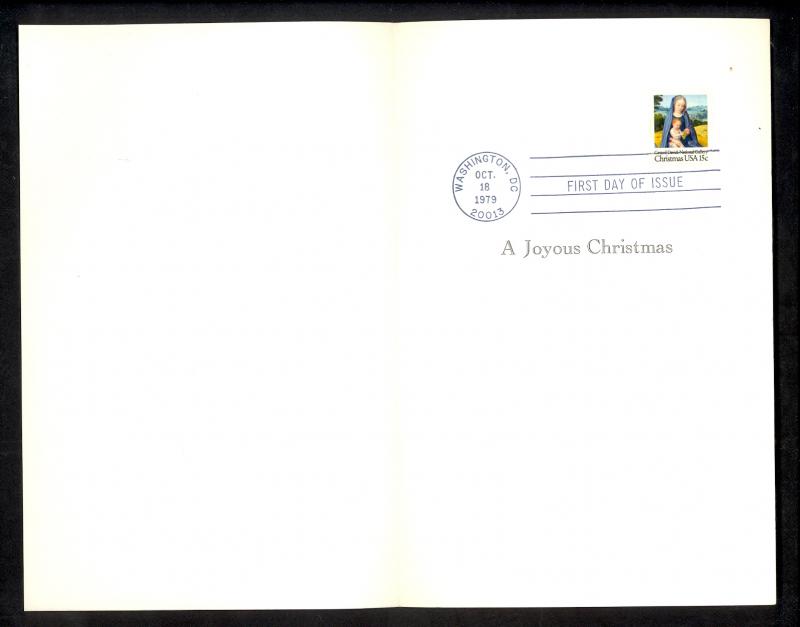 USA 1979 15c CHRISTMAS Scott 1799 Flight into Egypt FDOI in Christmas Card
