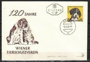 Austria, Scott cat. 763. Humane Society issue. Dog Shown. First day cover. ^