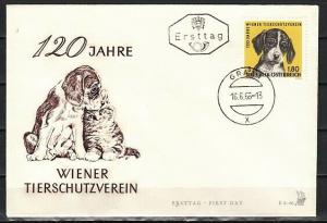 Austria, Scott cat. 763. Humane Society issue. Dog Shown. First day cover.