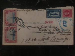 1928 Habana Cuba First Flight Airmail cover FFC to Santo Domingo Dominican Rep