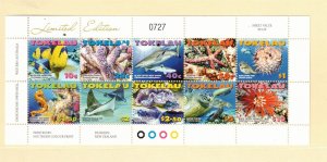 TOKELAU Sc 362a NH ISSUE OF 2007 - MINISHEET - SEA LIFE - (WG06)