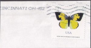 DOGFACE butterfly non-machinable stamp #5346 used on piece CANCEL w no date!?