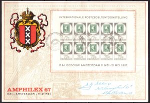 F2147   NETHERLANDS   FDC # 450      S/S      AMPHILEX '67
