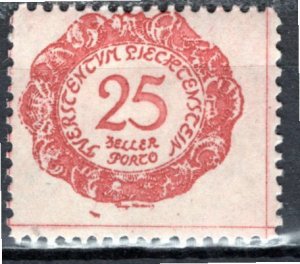 Liechtenstein; 1920: Sc. # J5: MH Single Stamp