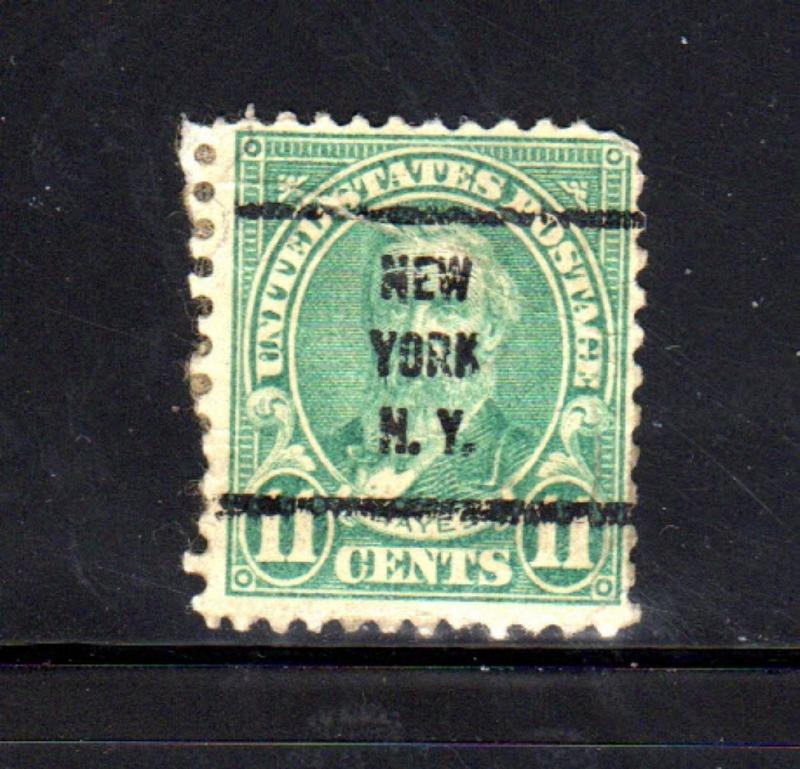 #692  11 CENT HAYES   PRE CANCEL NEW YORK, NY   USED   e